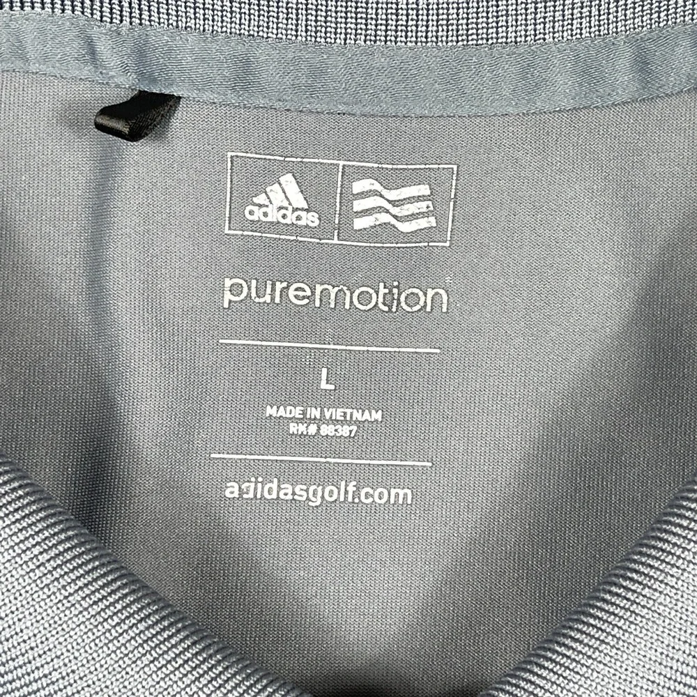 Adidas Polo Shirt Mens Large Gray Golf Brick Landing Plantation‎ Vacation Travel